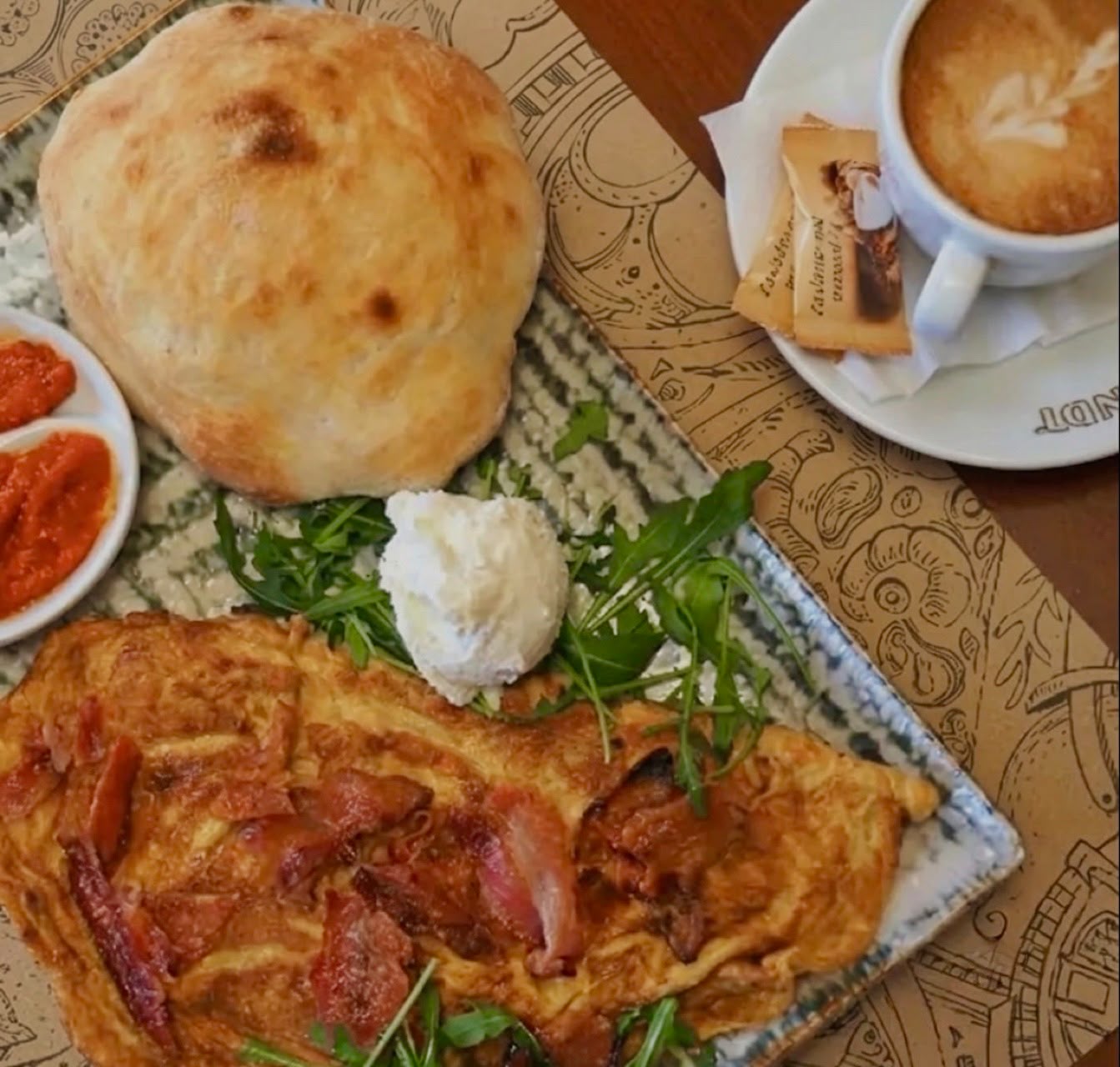 Doručak — lepinja i omlet